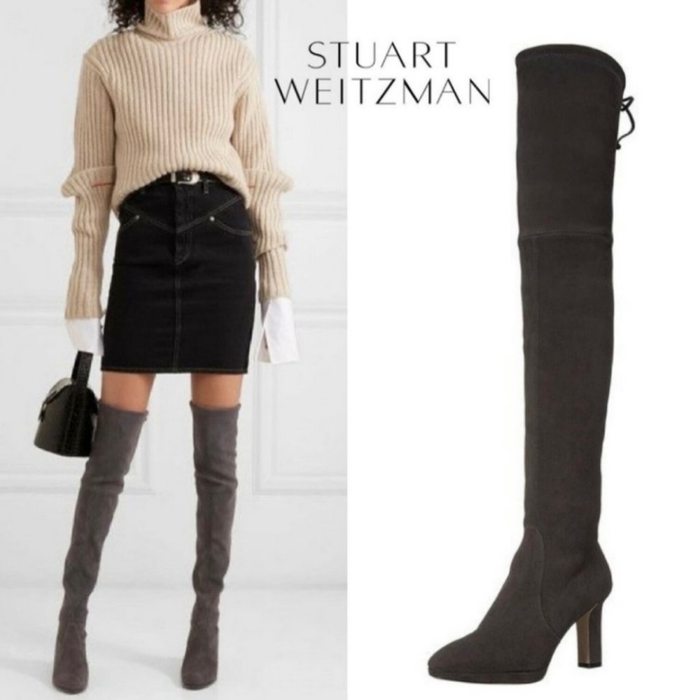 Stuart Weitzman Ledyland Slate Suede Over The Knee
Boots